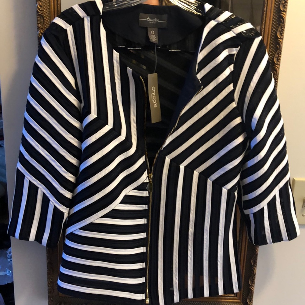 🆕CHICOS TRAVELERS STRIPE JACKET